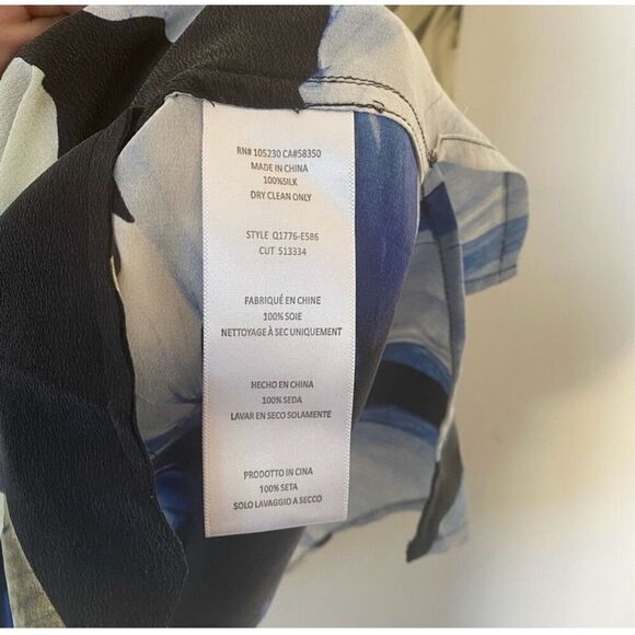 Equipment black Kerry silk flower floral dress size medium - Picture 5 of 6